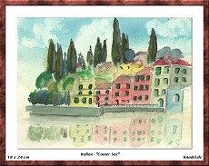 Italien Aquarell - Comer See