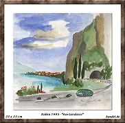 Italien Aquarell - Am Gardasee