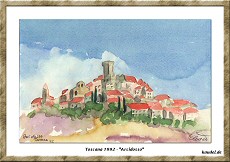 Italien Aquarell - Arcidosso - Toskana