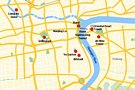 Ein kleiner Ausschnitt von der Mega City Shanghai. Markiert sind die wichtigsten Orte die wir besichtigt haben.